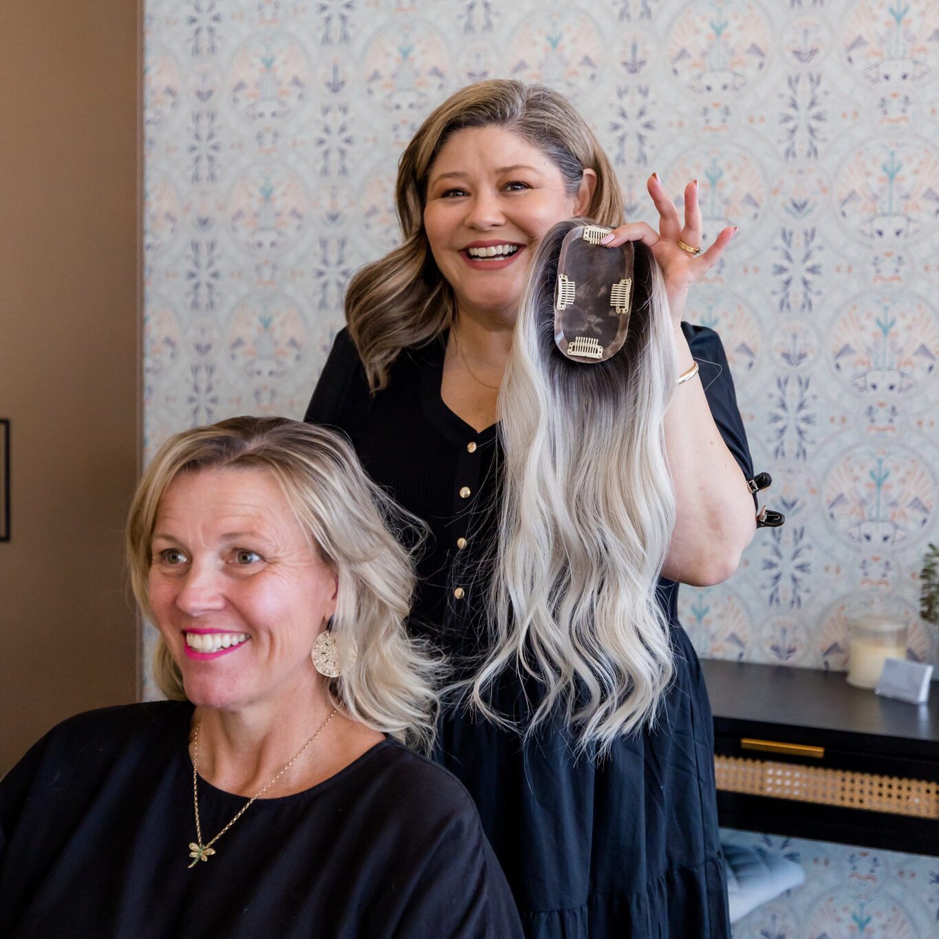 Bespoke human-hair topper consultation at Solo Tú, serving Wagga Wagga